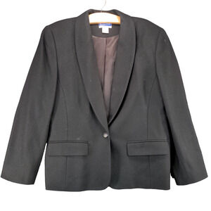 Vintage Pendleton Classic Blazer Suit Womens 16 Black One Button Wool